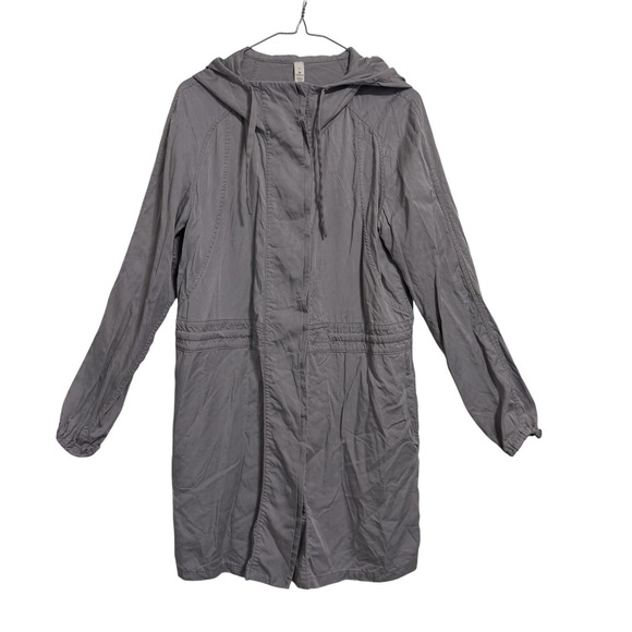 lululemon athletica Jackets & Blazers - Lululemon Gray City Stroll Hooded Trench Coat Rain Jacket Women Size 8 Relaxed